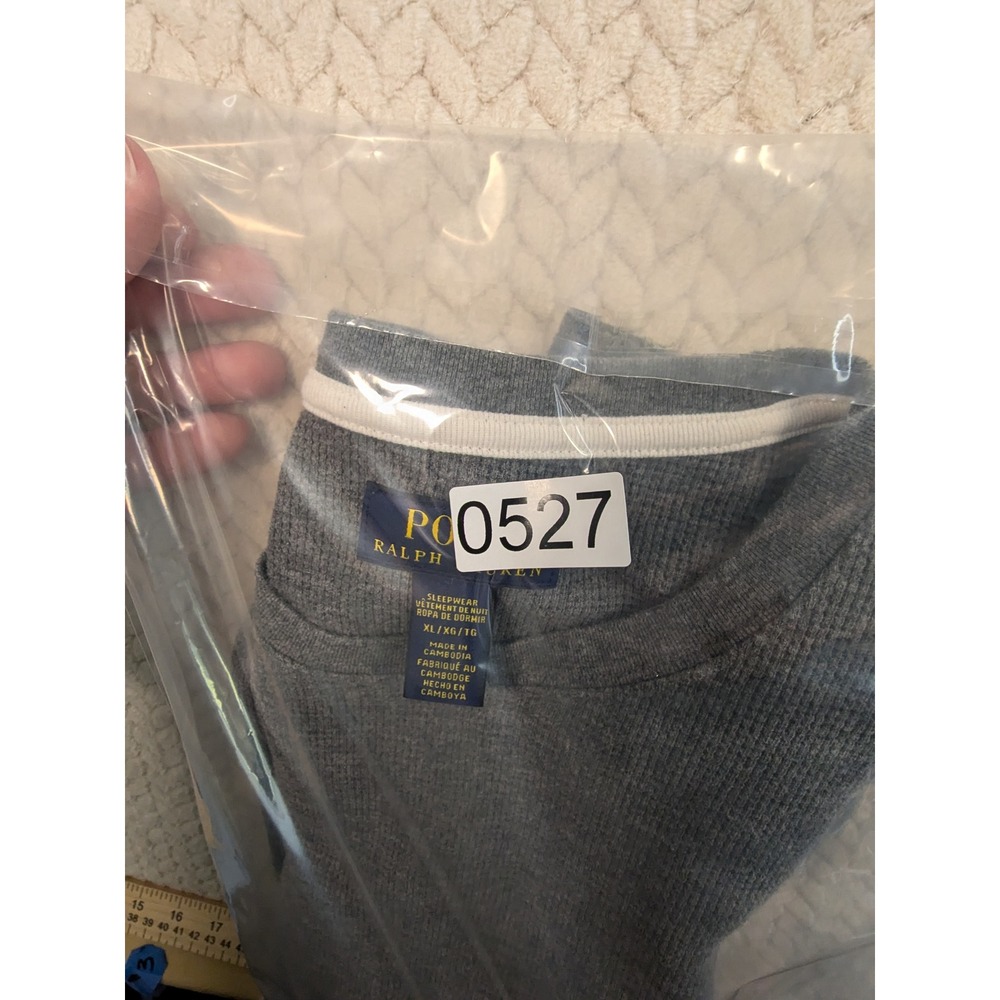 Polo Ralph Lauren Waffle Knit T Shirt Mens Size XL Gray Long Sleeve - Picture 8 of 8